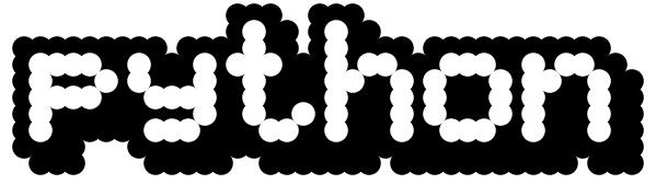 The first logo of Python, designed by Guido's brother Just van Rossum